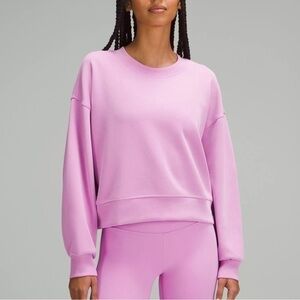NWOT Lululemon Softstreme Perfectly Oversized Cropped Crew POCC Dahlia Mauve 6